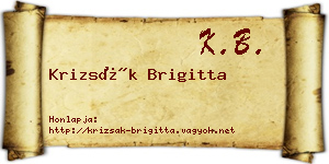 Krizsák Brigitta névjegykártya